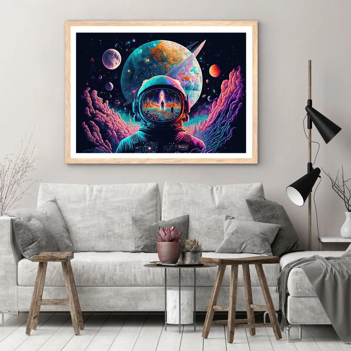 Poster in cornice rovere chiaro - I filosofi non l'avevano pensato - 70x50 cm