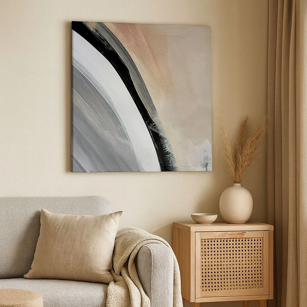 Quadro su tela - Stampe su Tela - Composizione: arco di nero e grigio - 30x30 cm