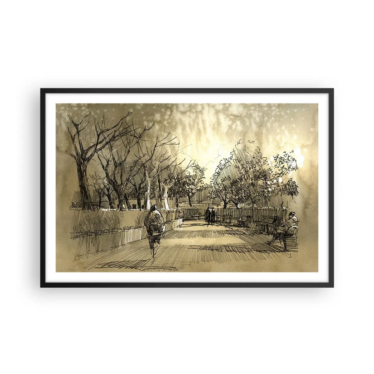 Poster in cornice nera - Attimo fermato con la penna - 91x61 cm