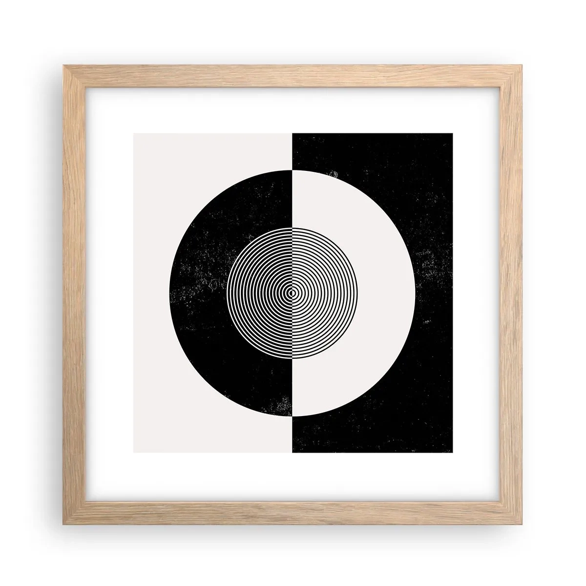 Poster in cornice rovere chiaro - Armonia in bianco e nero - 30x30 cm