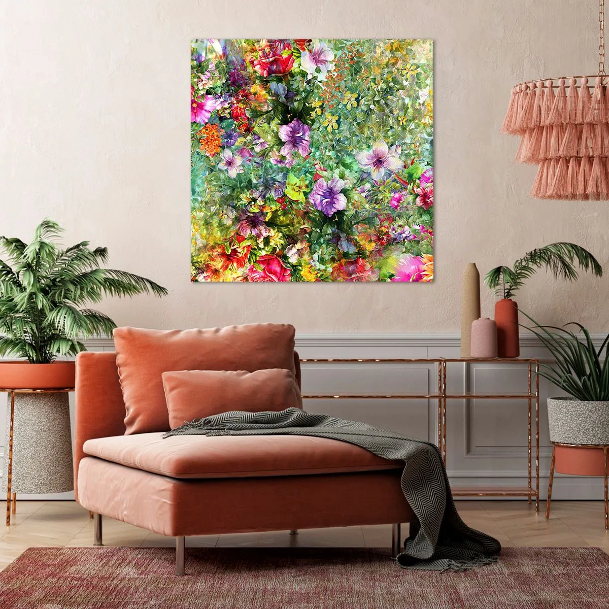 Quadro su tela - Stampe su Tela - Perdersi nei fiori - 30x30 cm