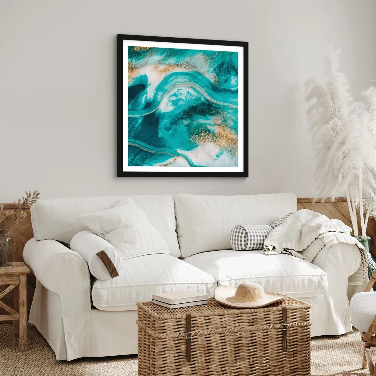 Poster in cornice nera - Il fiume d'oro - 50x50 cm