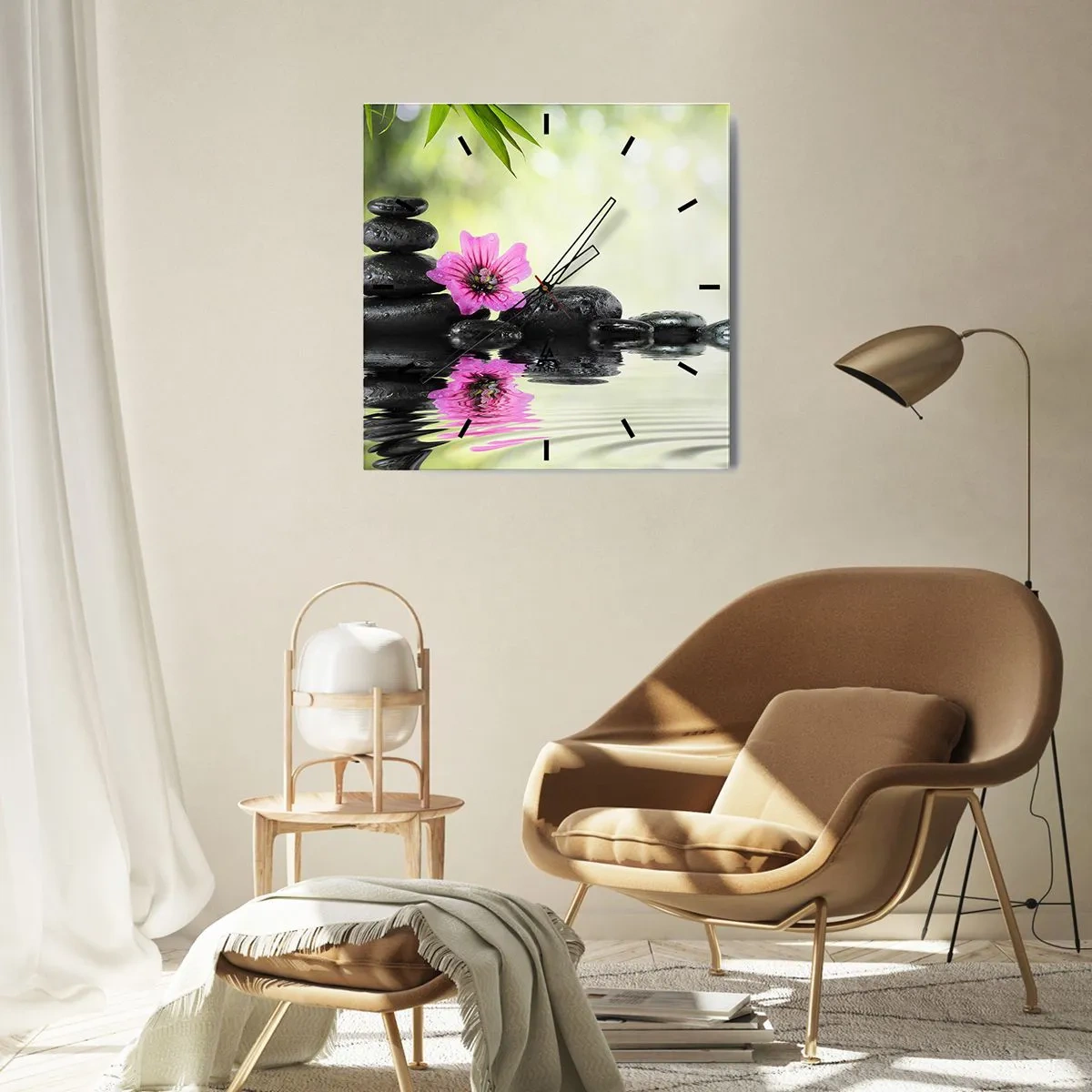 Orologio da parete - Orologio in Vetro - Tempo per l'anima - 40x40 cm