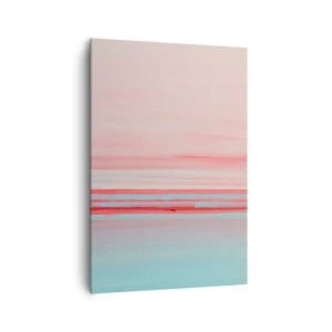 Quadro su tela - Stampe su Tela - Linee pastello nei toni del rosa e del blu in una composizione minimalista - 70x100cm - Astrazione all'alba - Decorazione murale moderna per soggiorno e camera da letto ARTTOR