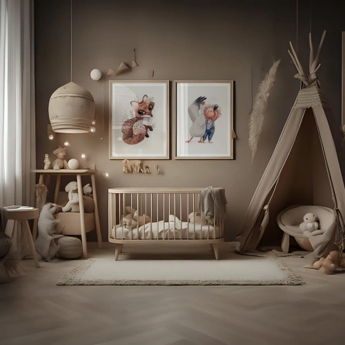 Beige kids space - Ispirazione per la cameretta dei bambini