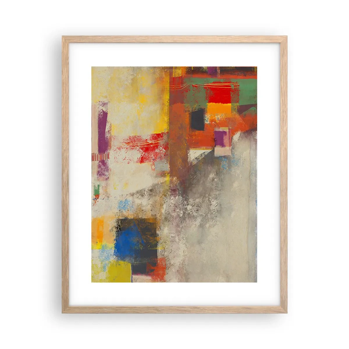 Poster in cornice rovere chiaro - Geometria dei colori - 40x50 cm
