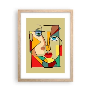 Poster in cornice rovere chiaro - Coppia affiatata - 30x40 cm