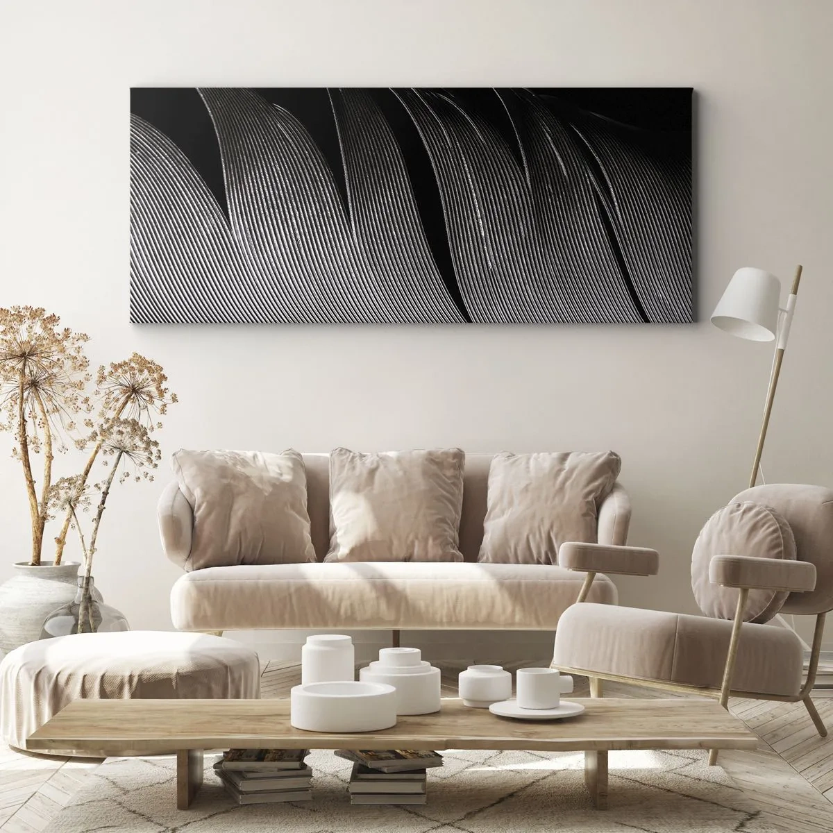 Quadro su tela - Stampe su Tela - Piuma: struttura meravigliosa - 100x40 cm