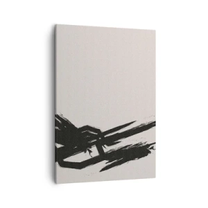 Quadro su tela - Stampe su Tela - Pennellate dinamiche in nero su sfondo chiaro - 50x70cm - Corsa sfrenata - Decorazione murale moderna per soggiorno e camera da letto ARTTOR