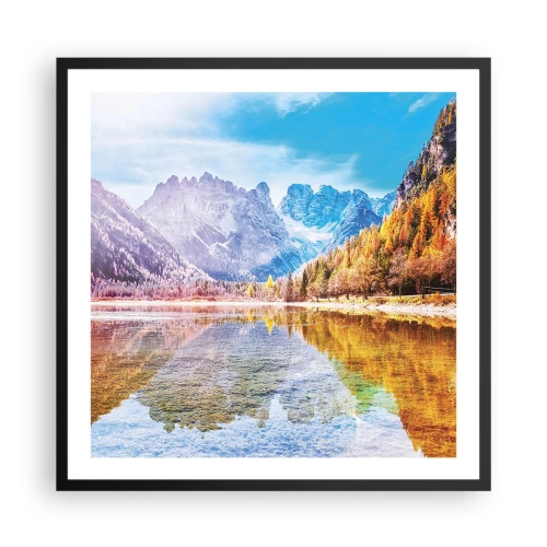 Poster in cornice nera - E nei monti è già autunno - 60x60 cm