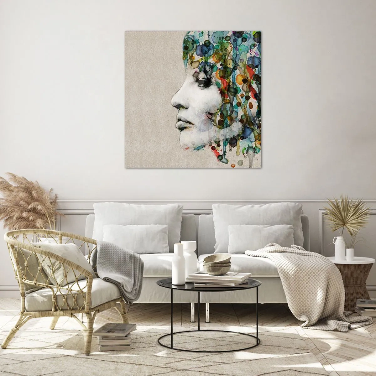 Quadro su vetro - Emersa dal grigio - 70x70 cm