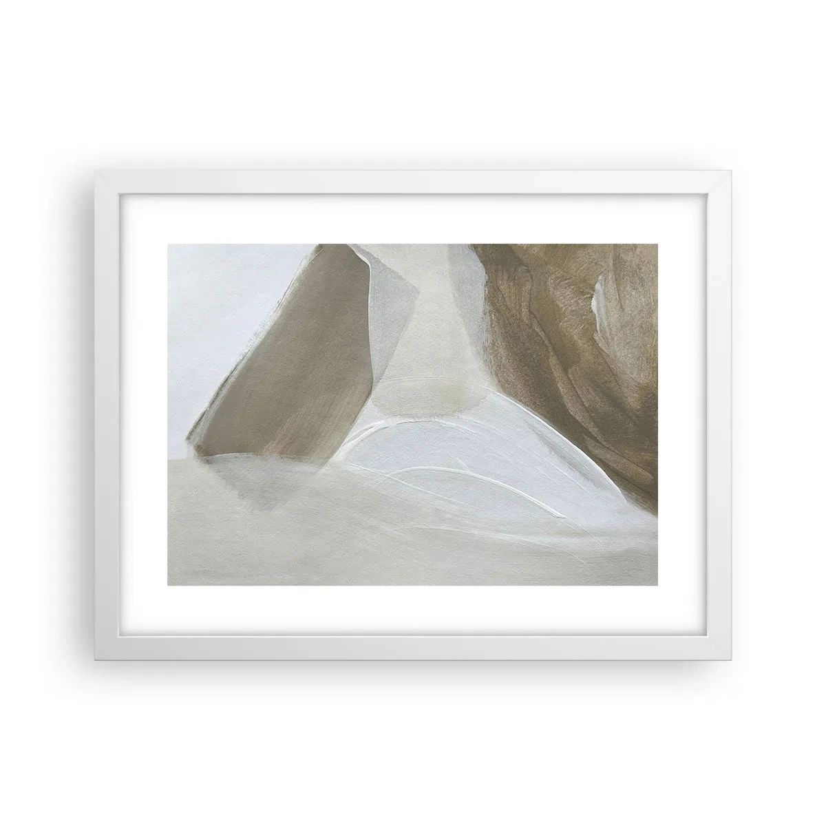 Poster in cornice bianca - Onda di bianco - 40x30 cm