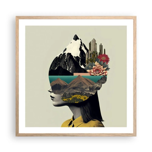 Poster in cornice rovere chiaro - La donna è sempre un mistero - 60x60 cm