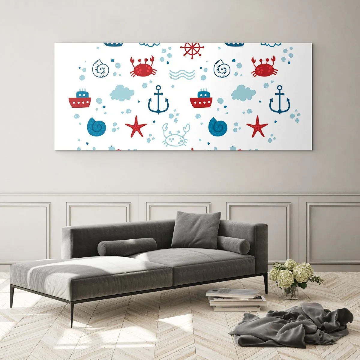 Quadro su vetro - Favola nel mare - 90x30 cm