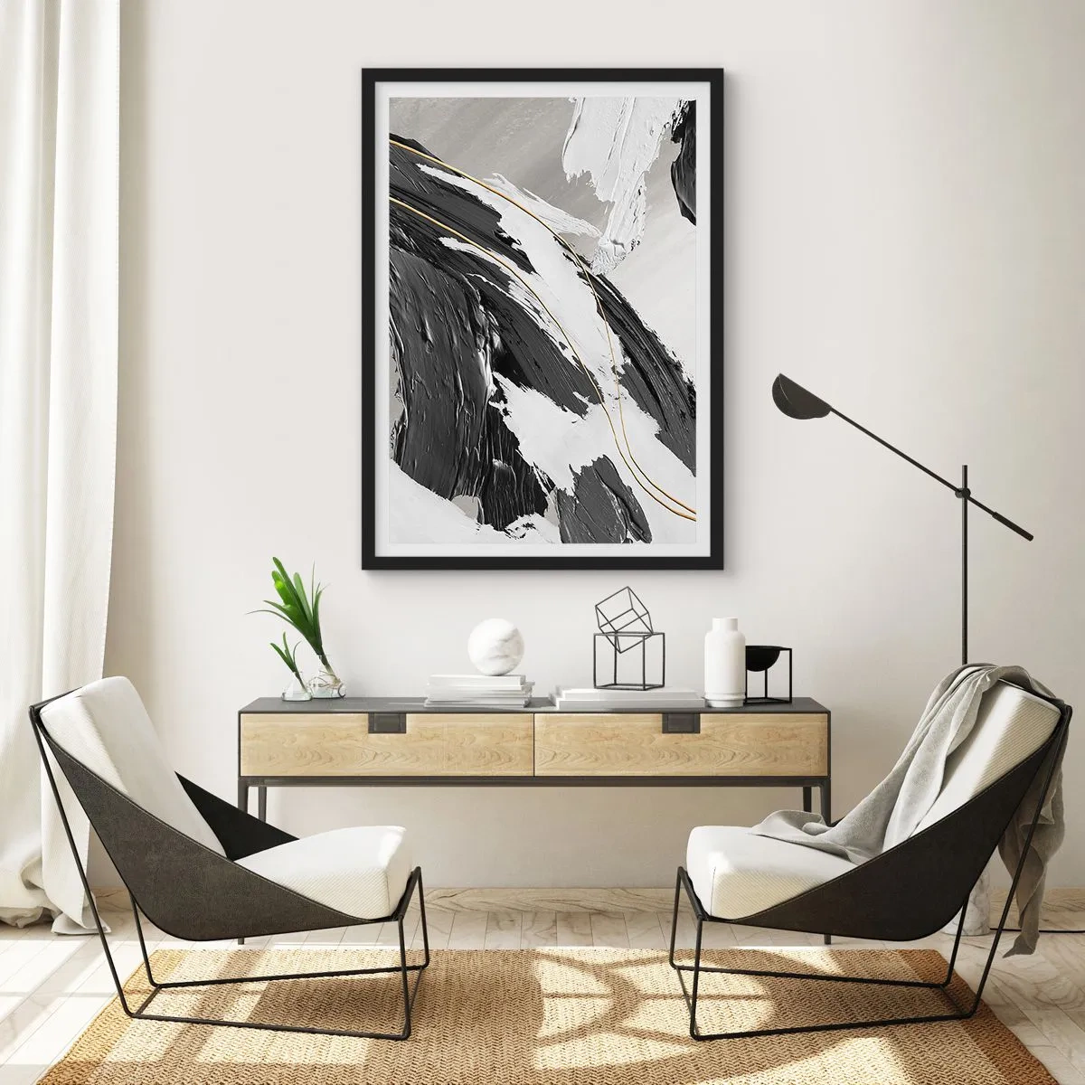 Poster in cornice nera - Astrazione con sfarzo - 40x50 cm