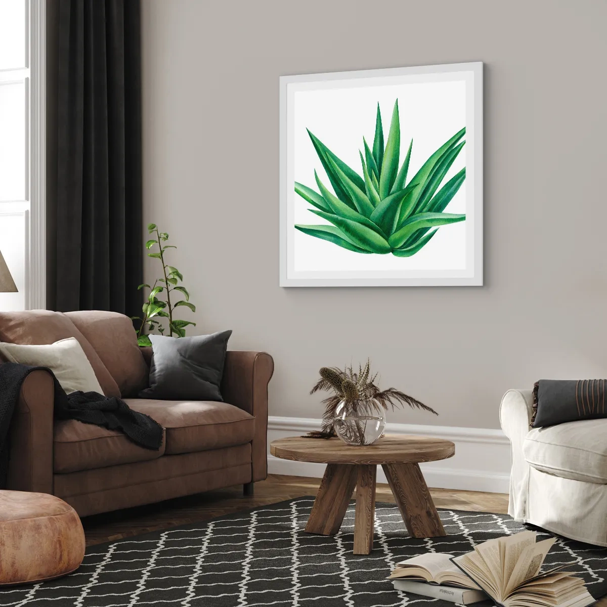 Poster in cornice bianca - Verde - forza - vita - 40x40 cm