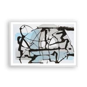 Poster in cornice bianca - Blu nonostante tutto - 91x61 cm