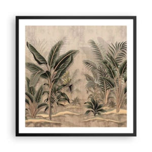 Poster in cornice nera - Incisione in stile coloniale - 60x60 cm