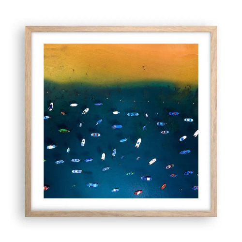 Poster in cornice rovere chiaro - Il gioco delle vacanze - 50x50 cm