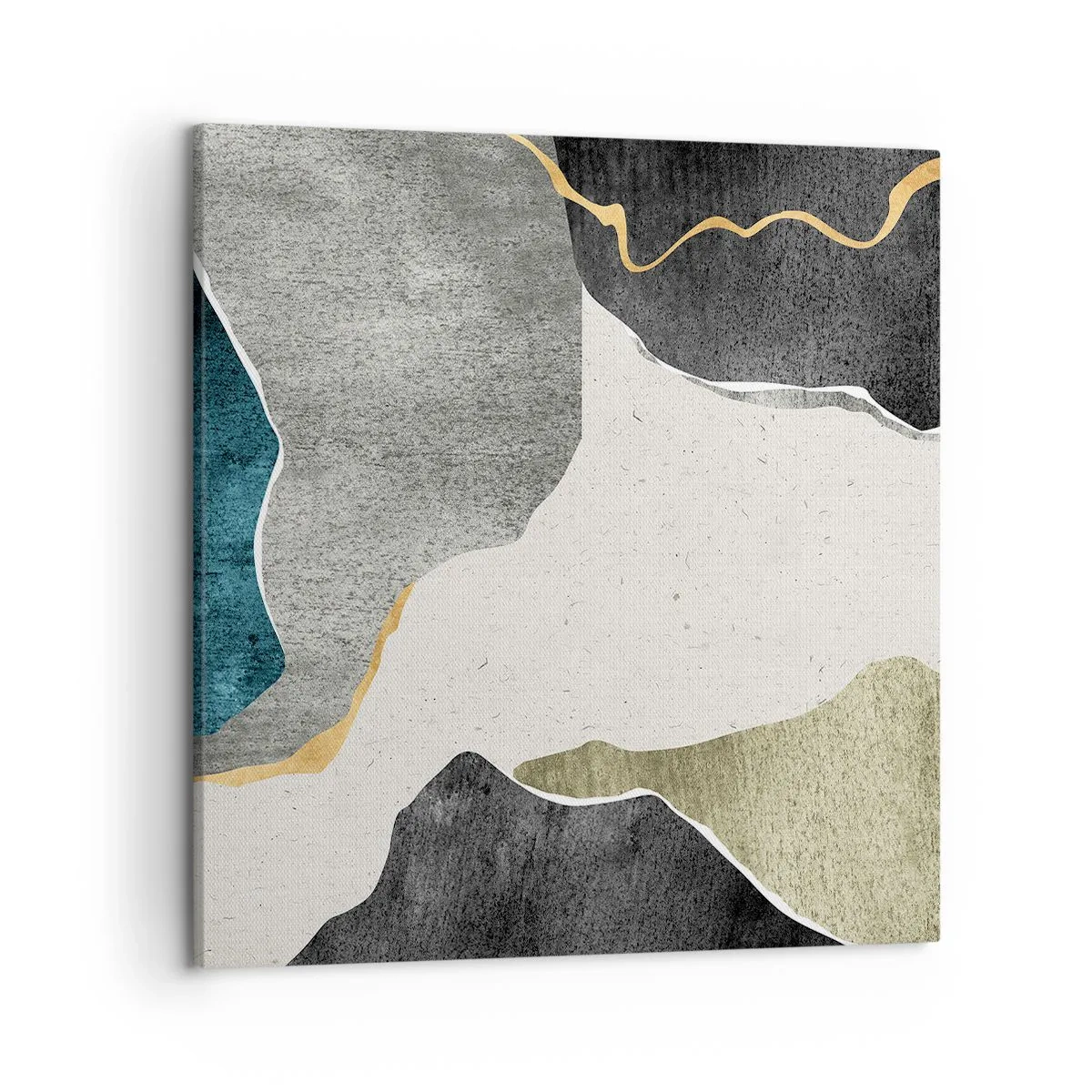 Quadro su tela - Stampe su Tela - Composizione mosaico con filo d'oro - 50x50 cm