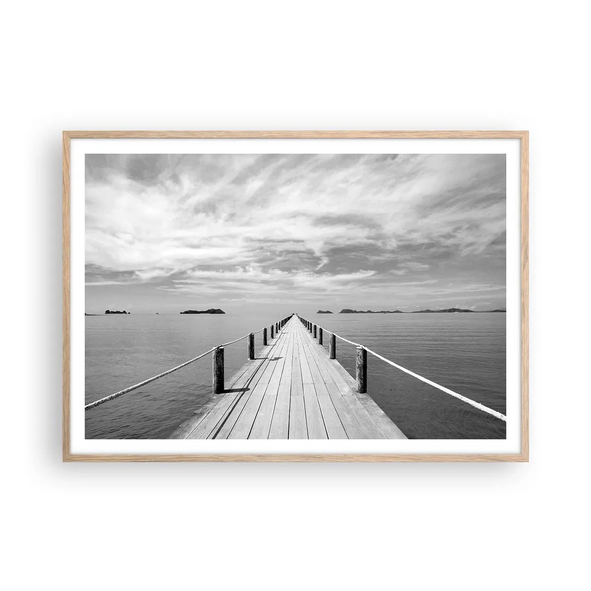 Poster in cornice rovere chiaro - Forse un viaggio... - 100x70 cm