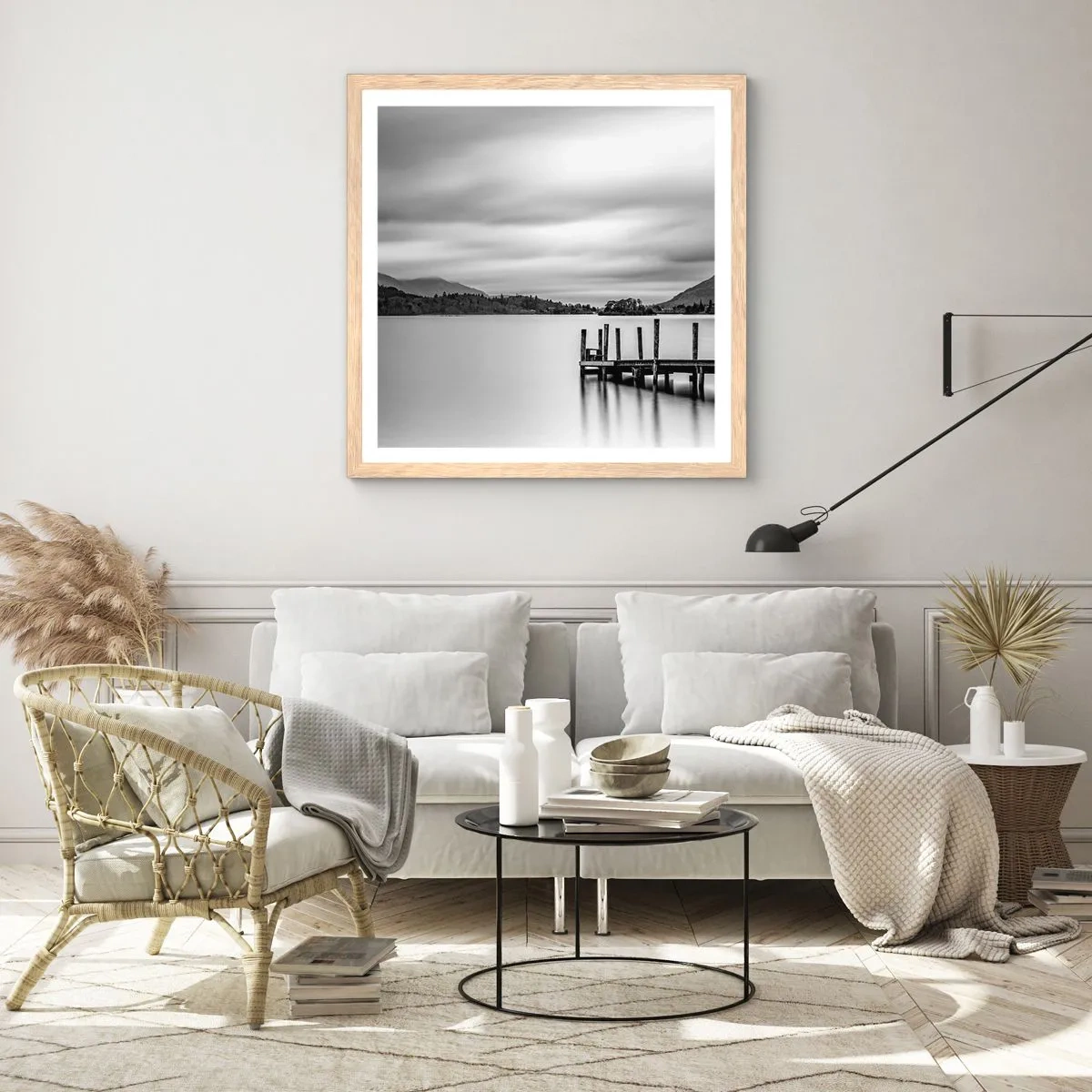 Poster in cornice rovere chiaro - Mitezza e forza - 60x60 cm