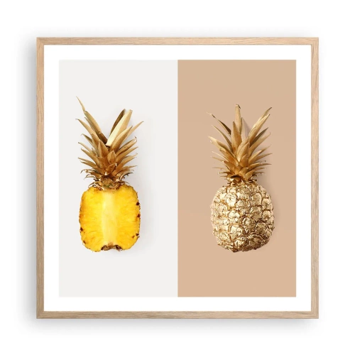 Poster in cornice rovere chiaro - Ananas per due - 60x60 cm