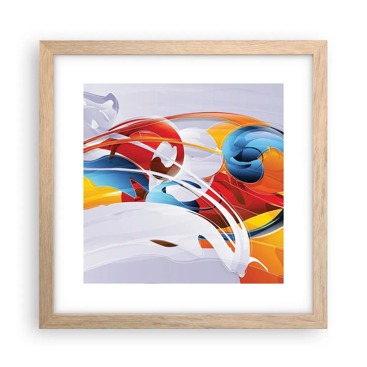 Poster in cornice rovere chiaro - La danza degli elementi - 30x30 cm