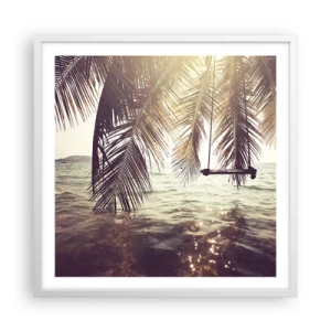 Poster in cornice bianca - Si può dondolare tra le nuvole a volontà - 60x60 cm