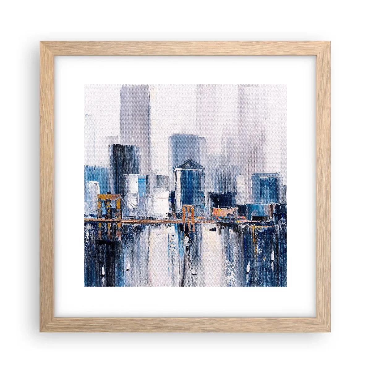 Poster in cornice rovere chiaro - Impressione di New York - 30x30 cm