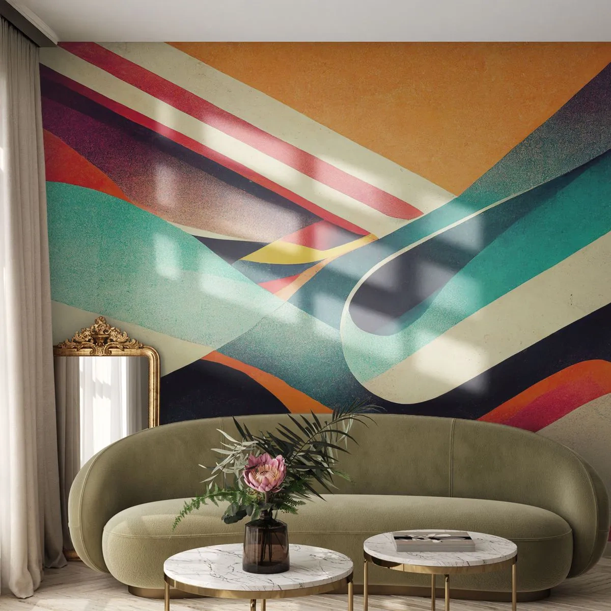 Fotomurali Premium Canvas - Composizione intensa - Astrazione, Pezzo, Linee - 500x350 cm