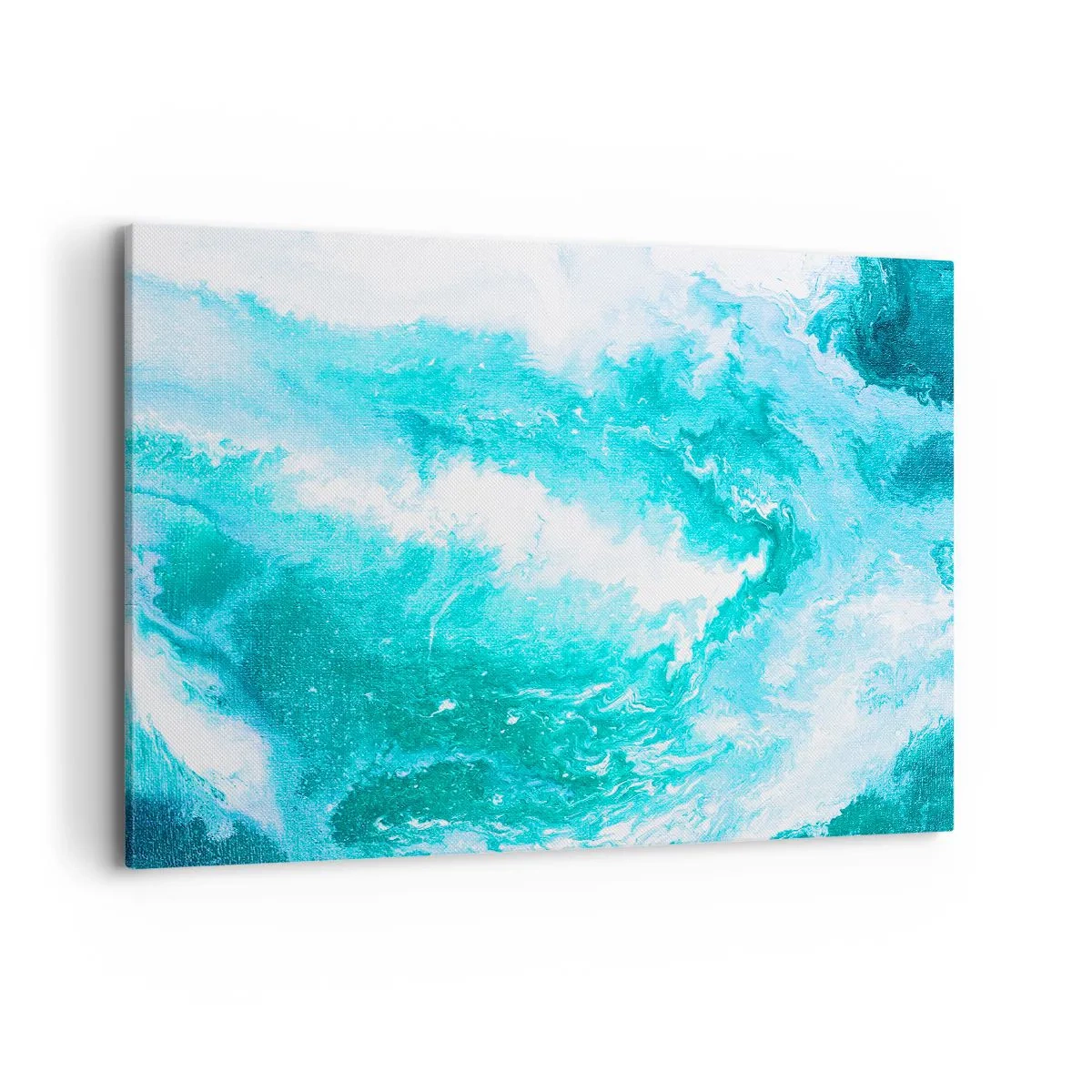 Quadro su tela - Stampe su Tela - Vortice astratto nei toni del blu - 100x70cm - Nel vortice degli elementi - Decorazione murale moderna per soggiorno e camera da letto ARTTOR