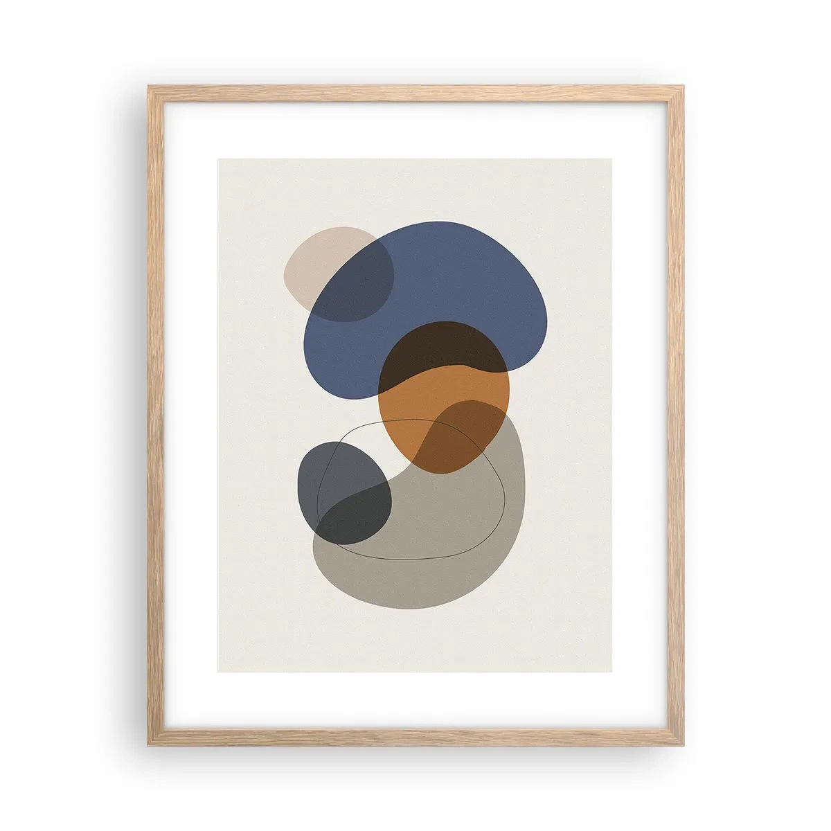 Poster in cornice rovere chiaro - Gocce di colore - 40x50 cm