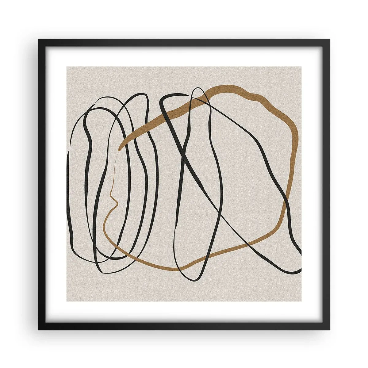 Poster in cornice nera - Composizione: danza intricata - 50x50 cm