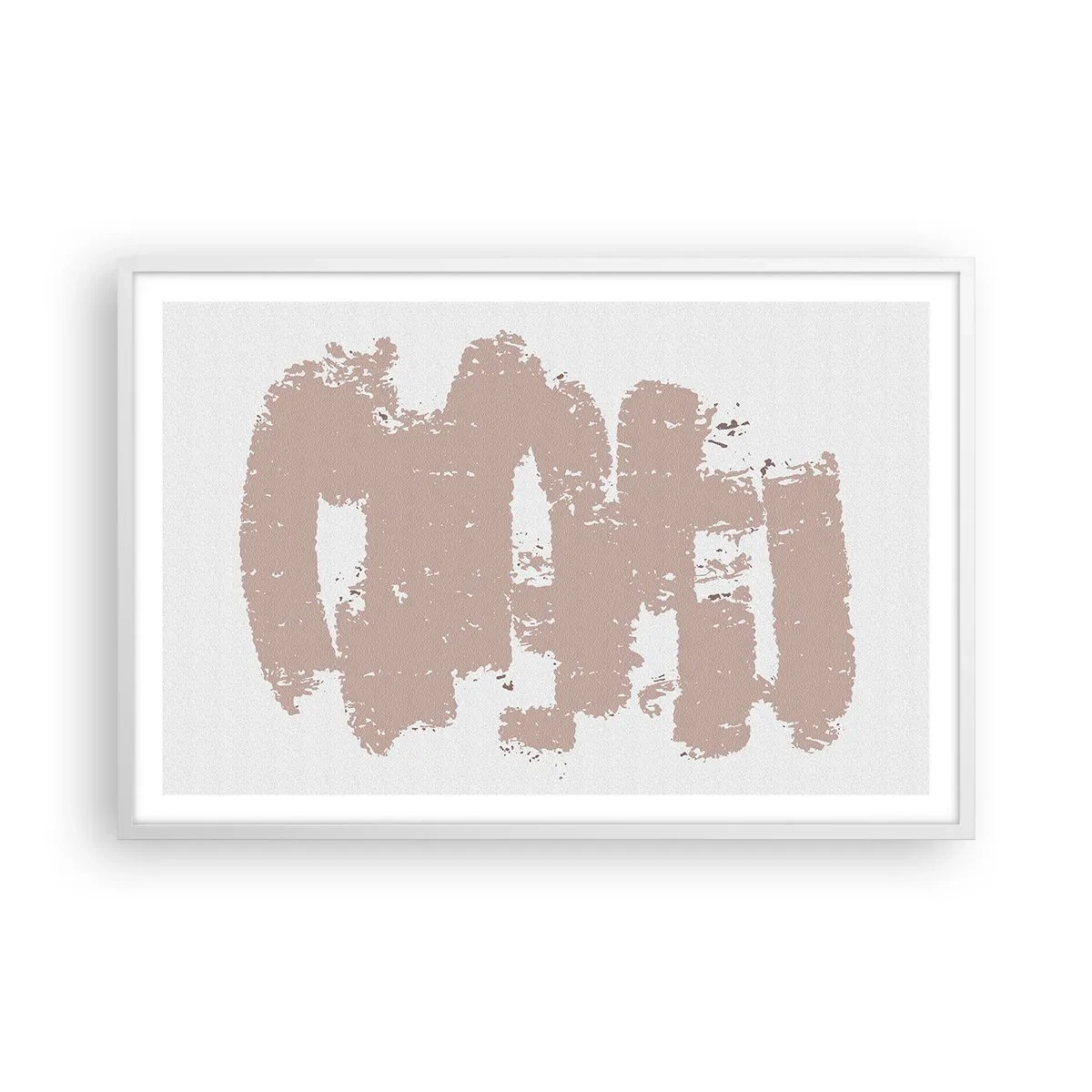 Poster in cornice bianca - Astrazione in un rosa mite - 91x61 cm