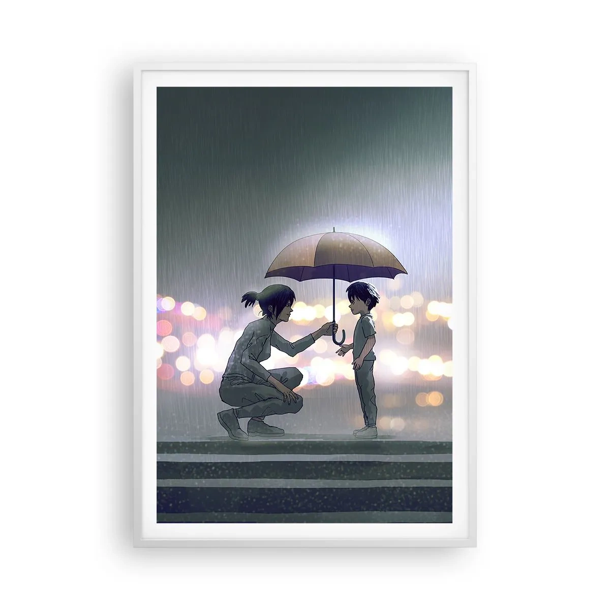 Poster in cornice bianca - E già tutto va bene - 70x100 cm