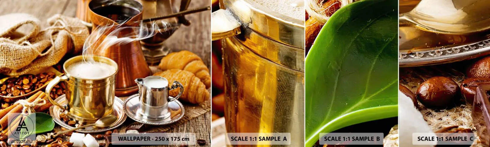 Campione Di Fotomurale Standard Eco - Buona giornata! - Caffè, Gastronomia, Cucina - 100x30 cm