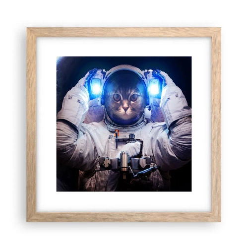 Poster in cornice rovere chiaro - Houston, avete un problema - 30x30 cm