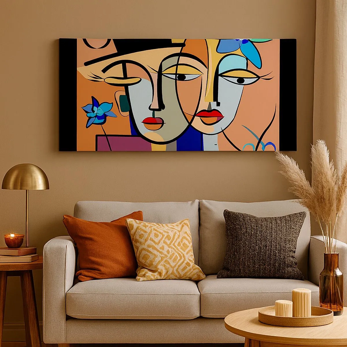 Quadro su tela - Stampe su Tela - Appuntamento in stile Picasso - 100x40 cm