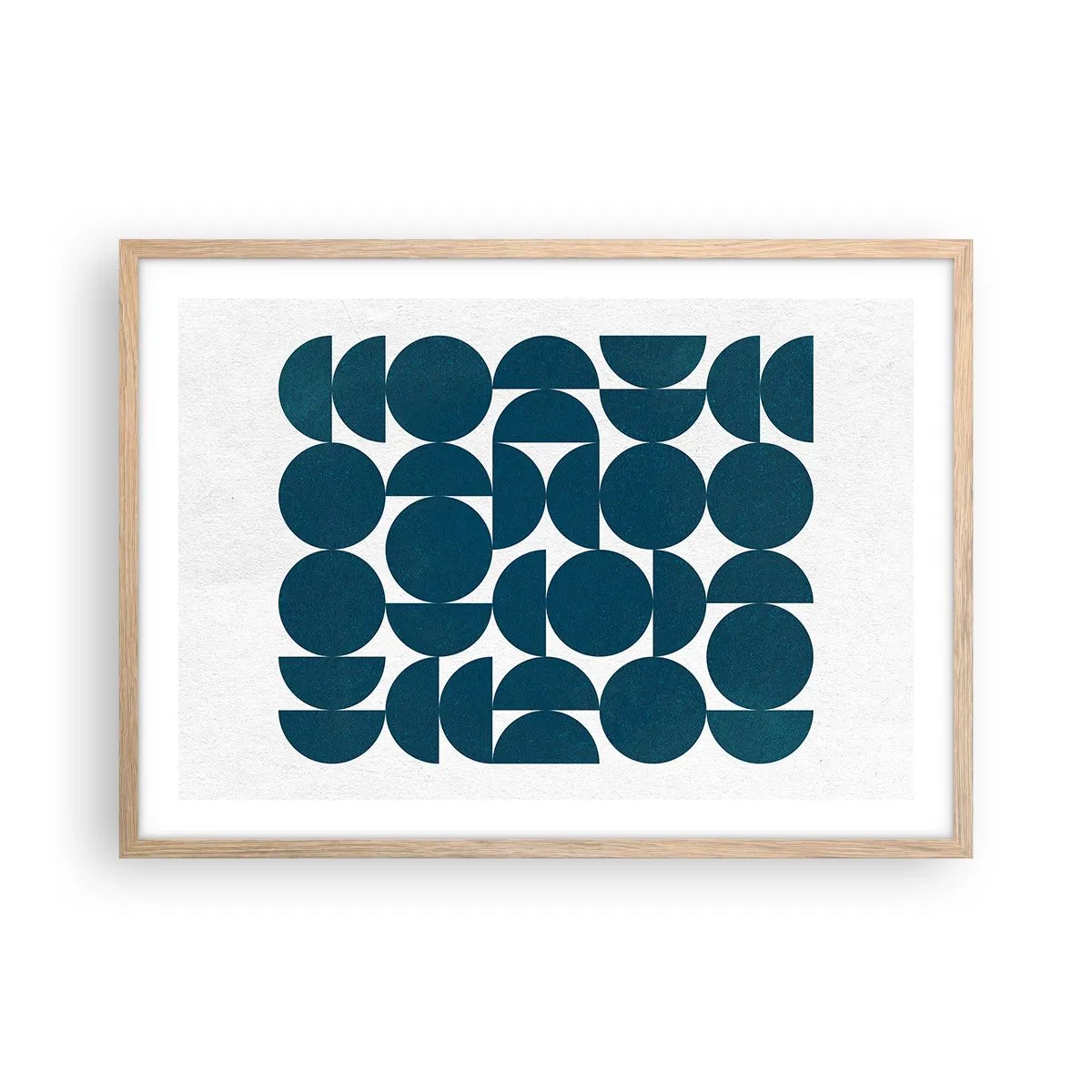 Poster in cornice rovere chiaro - Cerchi e semicerchi - 70x50 cm