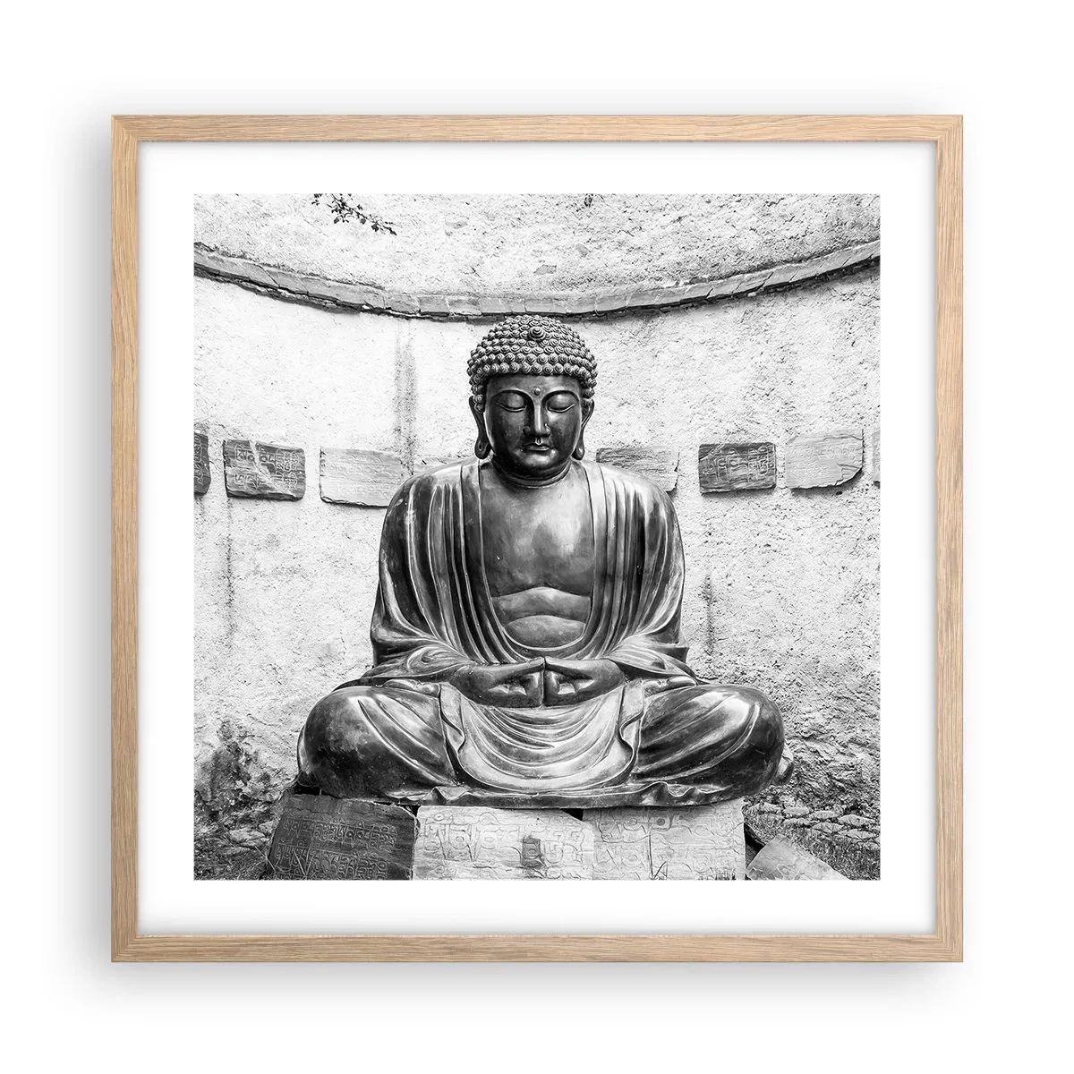 Poster in cornice rovere chiaro - Alla fonte della pace - 50x50 cm