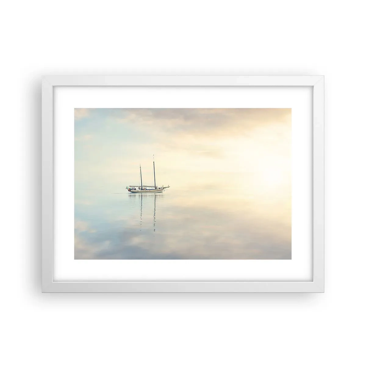 Poster in cornice bianca - Silenzio in mare - 40x30 cm