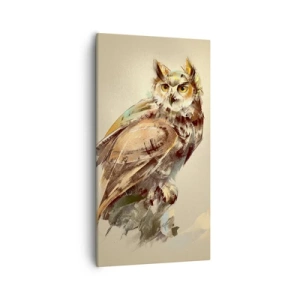 Quadro su tela - Stampe su Tela - Il gufo più saggio - il querceto lo conferma - 55x100 cm