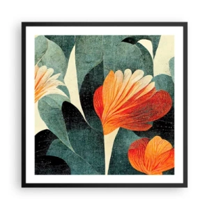 Poster in cornice nera - Caldo dei tropici e fresco del verde - 60x60 cm