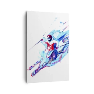 Quadro su tela - Stampe su Tela - Cavaliere astratto in colori dinamici - 80x120cm - A tutta velocità verso la gioia - Decorazione murale moderna per soggiorno e camera da letto ARTTOR