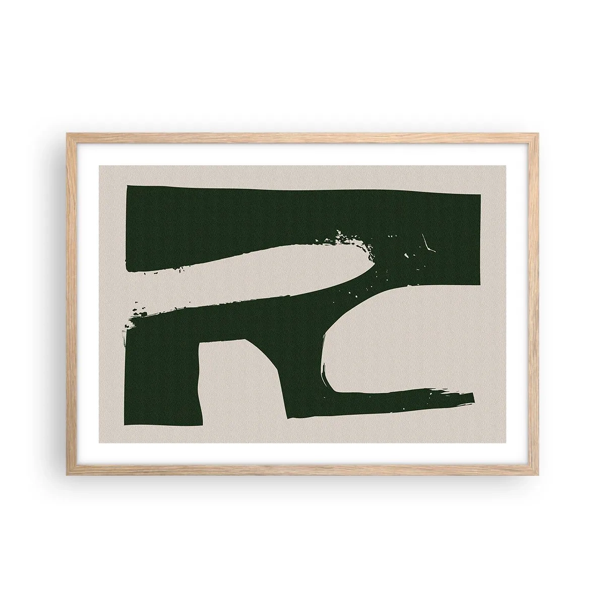 Poster in cornice rovere chiaro - Golfi di bianco - 70x50 cm