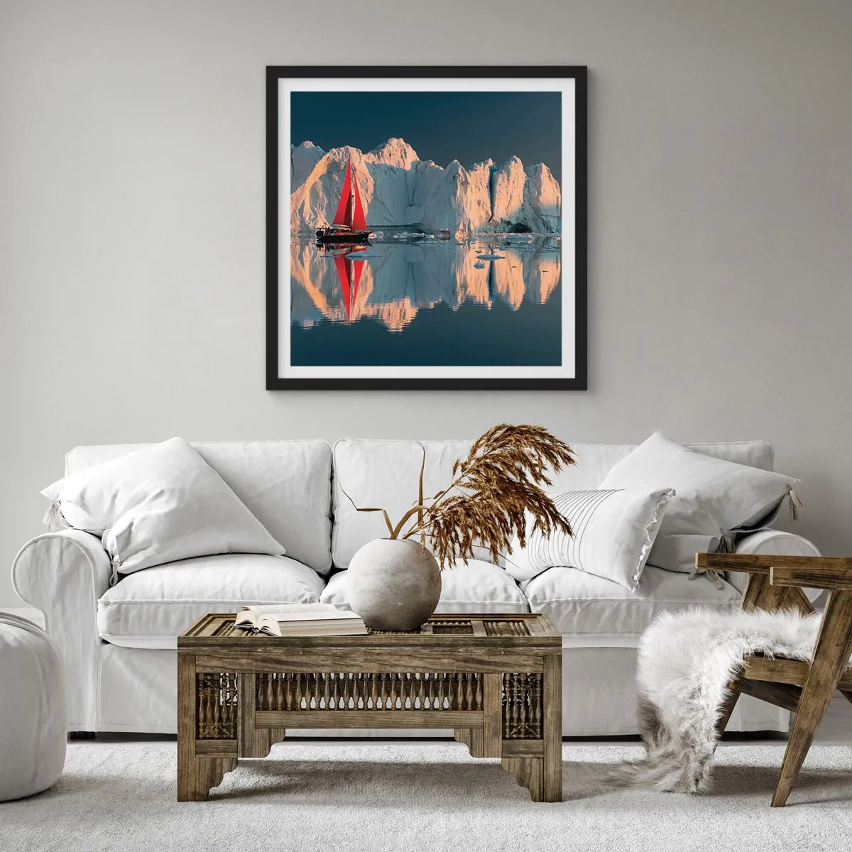 Poster in cornice nera - Ai confini del mondo - 30x30 cm