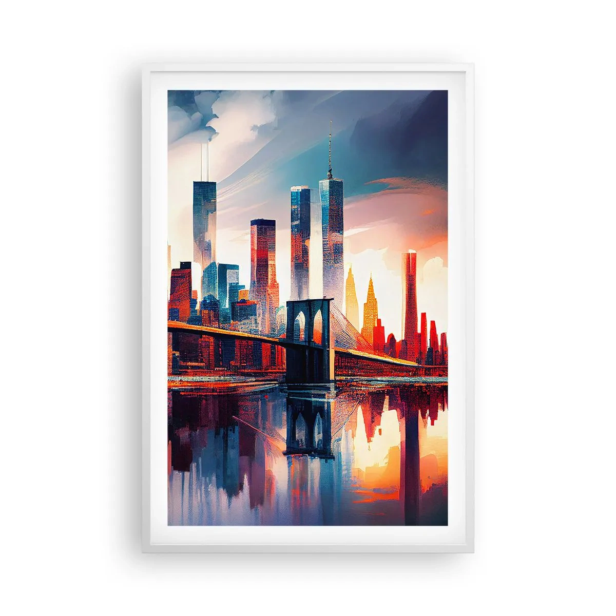 Poster in cornice bianca - Una New York spettacolare - 61x91 cm