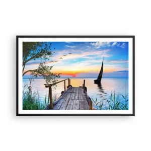 Poster in cornice nera - Buona sera - 91x61 cm