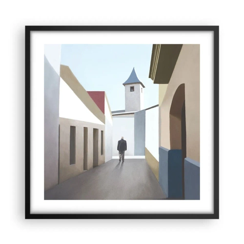 Poster in cornice nera - Passeggiata assolata - 50x50 cm